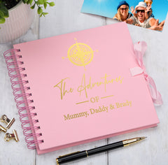 Personalised Pink Adventures Holiday Scrapbook Photo Album