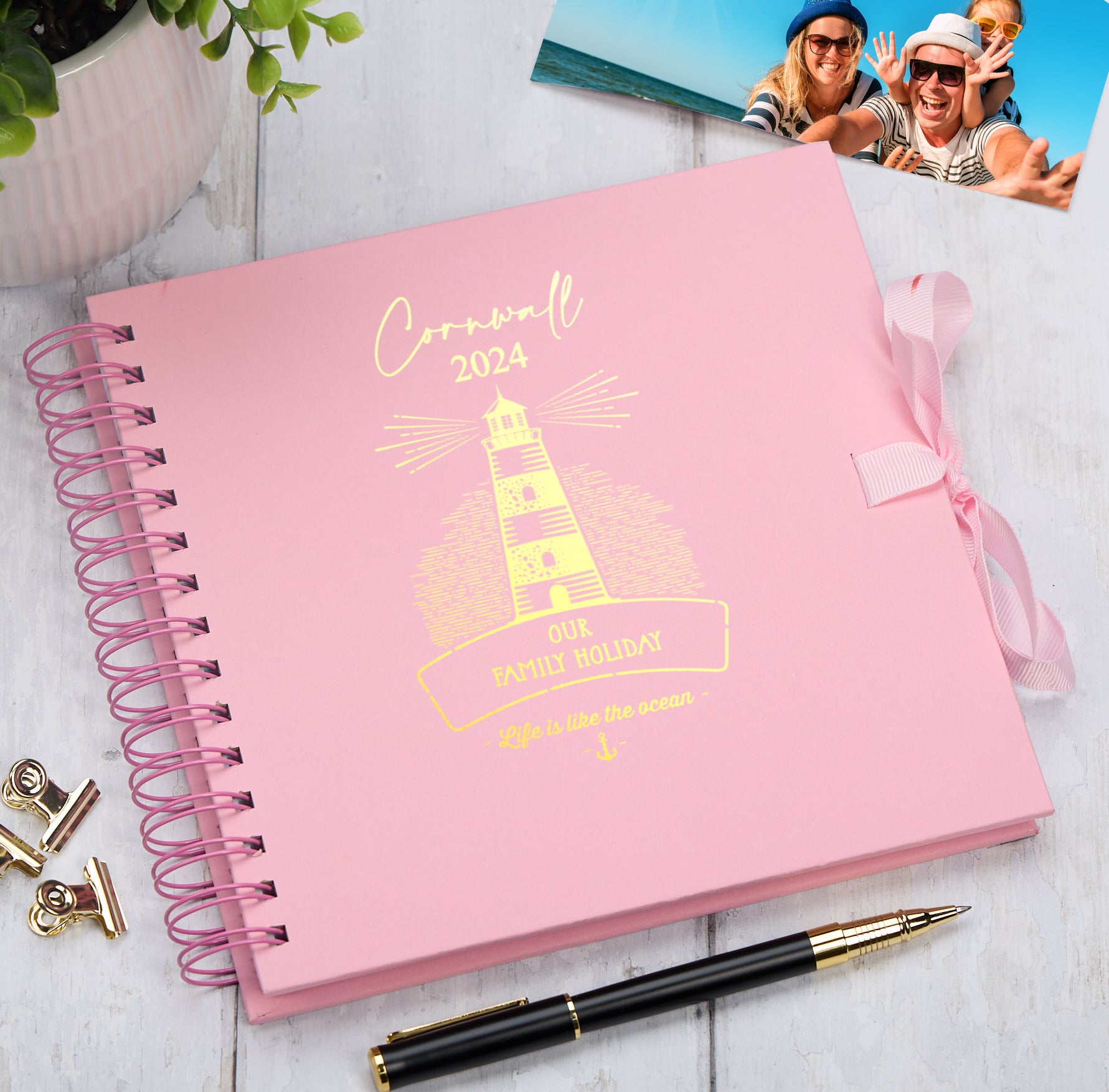 Personalised Lighthouse Seaside Family Holidays Journal Album Multiple Colour Scrapbook