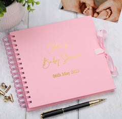 Personalised Baby Shower Multiple Colour Guest Book Scrapbook or Photo Album Foil Print