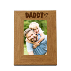 Oak Picture Photo Frame Daddy Heart Gift Father's Day Portrait