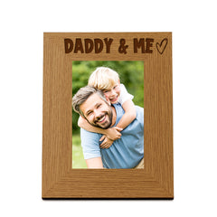 Oak Picture Photo Frame Daddy & Me Heart Gift Portrait