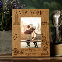 Personalised New York Holiday Memory Photo Frame Engraved