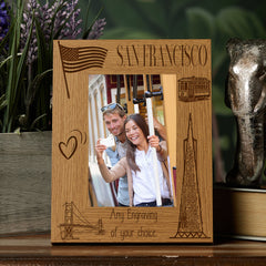 Personalised San Francisco Holiday Memory Photo Frame Engraved