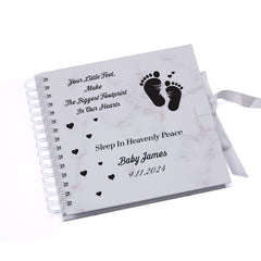 Personalised Baby Loss Miscarriage Condolence Memorial Scrapbook With Footprint