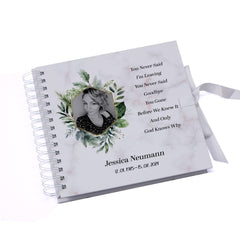 Personalised Condolence Memorial Book For Funeral Guest Book Sympathy Gift With Photo