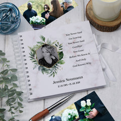 Personalised Condolence Memorial Book For Funeral Guest Book Sympathy Gift With Photo