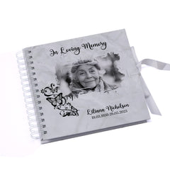 Personalised Condolence Memory Book Photo Funeral Guest Book With  Butterflies