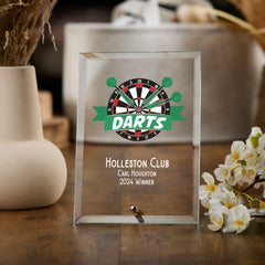 Personalised Darts Trophy Plaque With Colour Print