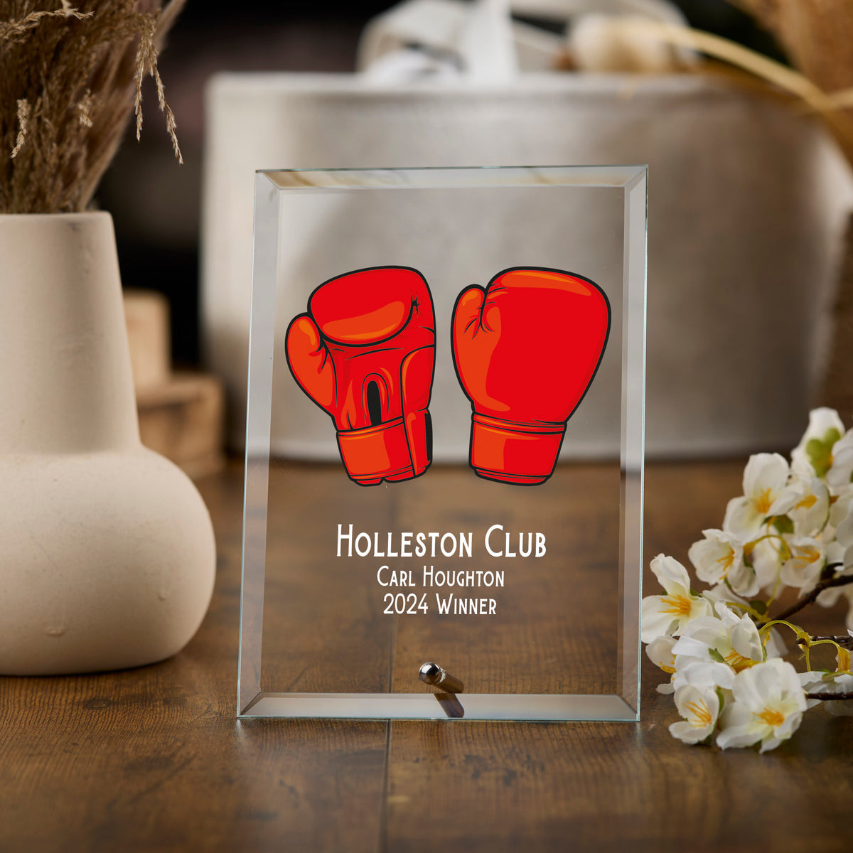 Personalised Boxing Trophy Plaque With Colour Print