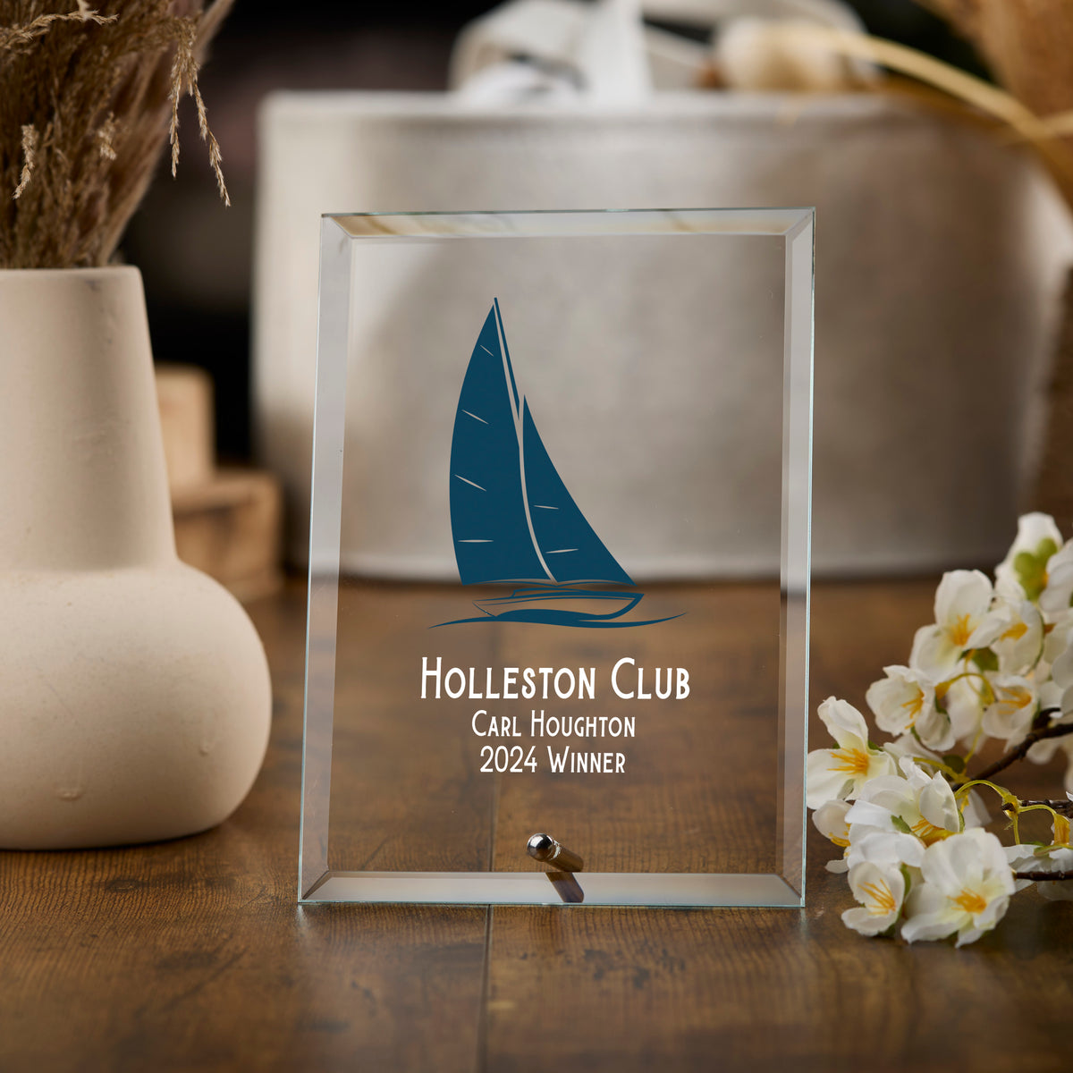 Personalised Sailing Trophy Plaque With Colour Print