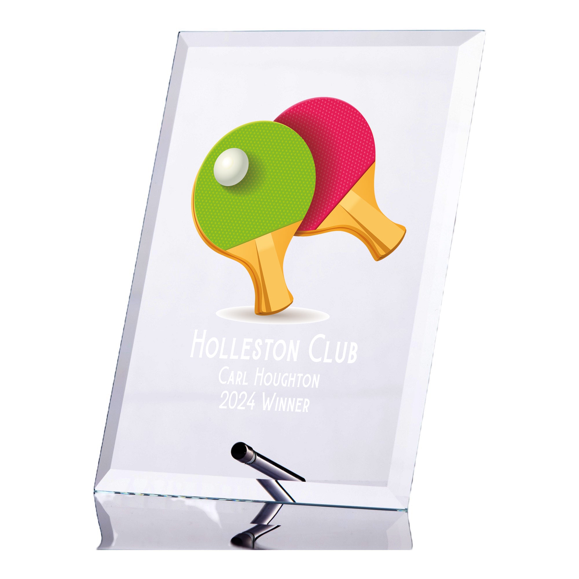 Personalised Table Tennis Trophy Plaque With Colour Print