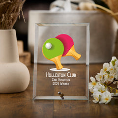 Personalised Table Tennis Trophy Plaque With Colour Print