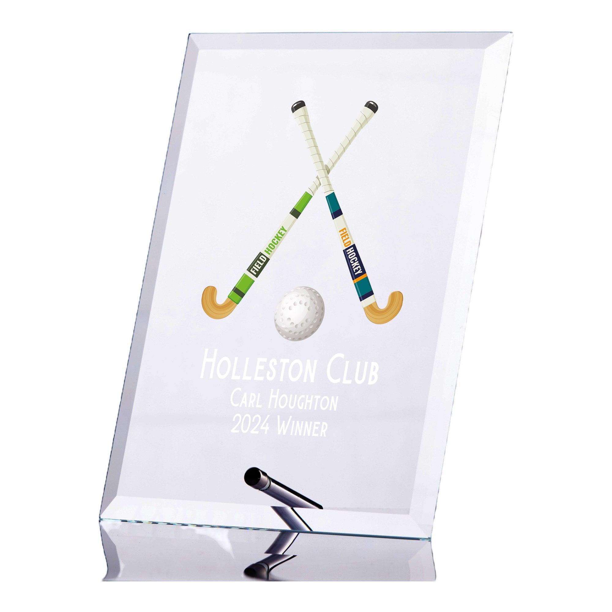 Personalised Field Hockey Trophy Plaque With Colour Print