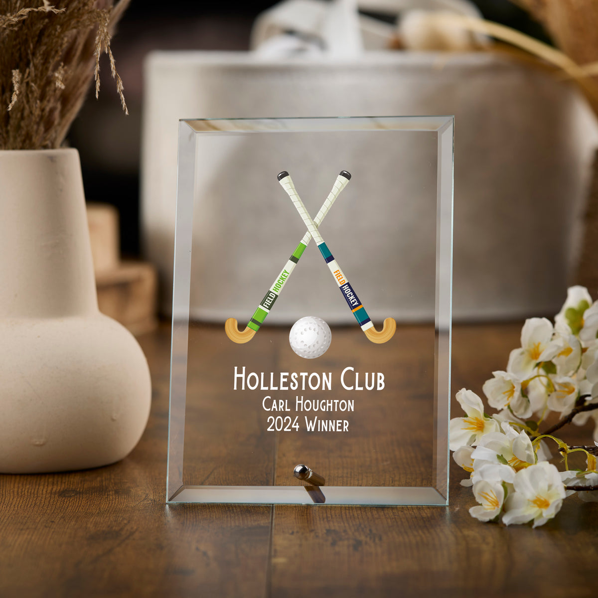 Personalised Field Hockey Trophy Plaque With Colour Print