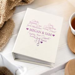 Personalised Any Name Or Title Photo Album Gift With Word Heart For 100 x 6x4 Photos With Sleeves