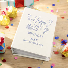 Personalised 13th Birthday Gift For Her Or Him With Present Design Photo Album With Sleeves 100 x 6x4 Capacity