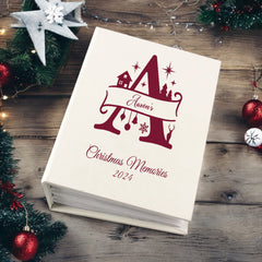 Personalised Christmas Monogram Photo Album With Sleeves 100 x 6x4 Capacity Family Baby Couples