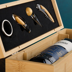 Personalised Retirement Wine Box Storage With 4 Wine Accessories Set