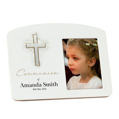 Personalised Communion Photo Frame With Silver Cross