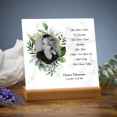 Personalised Condolence Memorial Sympathy Gift Plaque With Photo