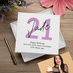 Personalised Birthday Photo Album Keepsake Any Age Name and Sentiment