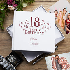 Personalised Any Age Birthday Gift Photo Album Star Design 18th, 21st, 30th, 40th, 50th, 60th