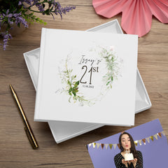 Personalised 21st Birthday Photo album Gift With Botanical Design