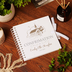 Personalised Confirmation Guest Book, Photo Album Featuring Sketch Church