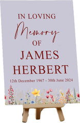 Personalised In Loving Memory Remembrance Table Sign