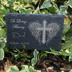 Memorial Plaque - Personalised Engraved Grave Stone Slate Marker In Loving Memory