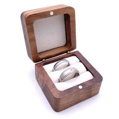 Personalised Wedding Ring Box Holder for 2 Rings With Doves