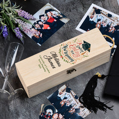 Personalised Graduation Wooden Wine or Champagne Box New Beginning