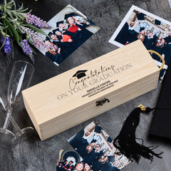 Personalised Class Of Year Graduation Wooden Wine or Champagne Box