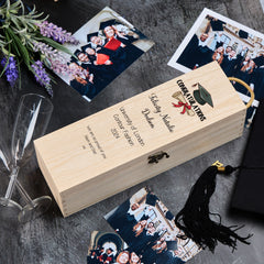 Personalised Congratulations Graduation Wooden Wine or Champagne Box