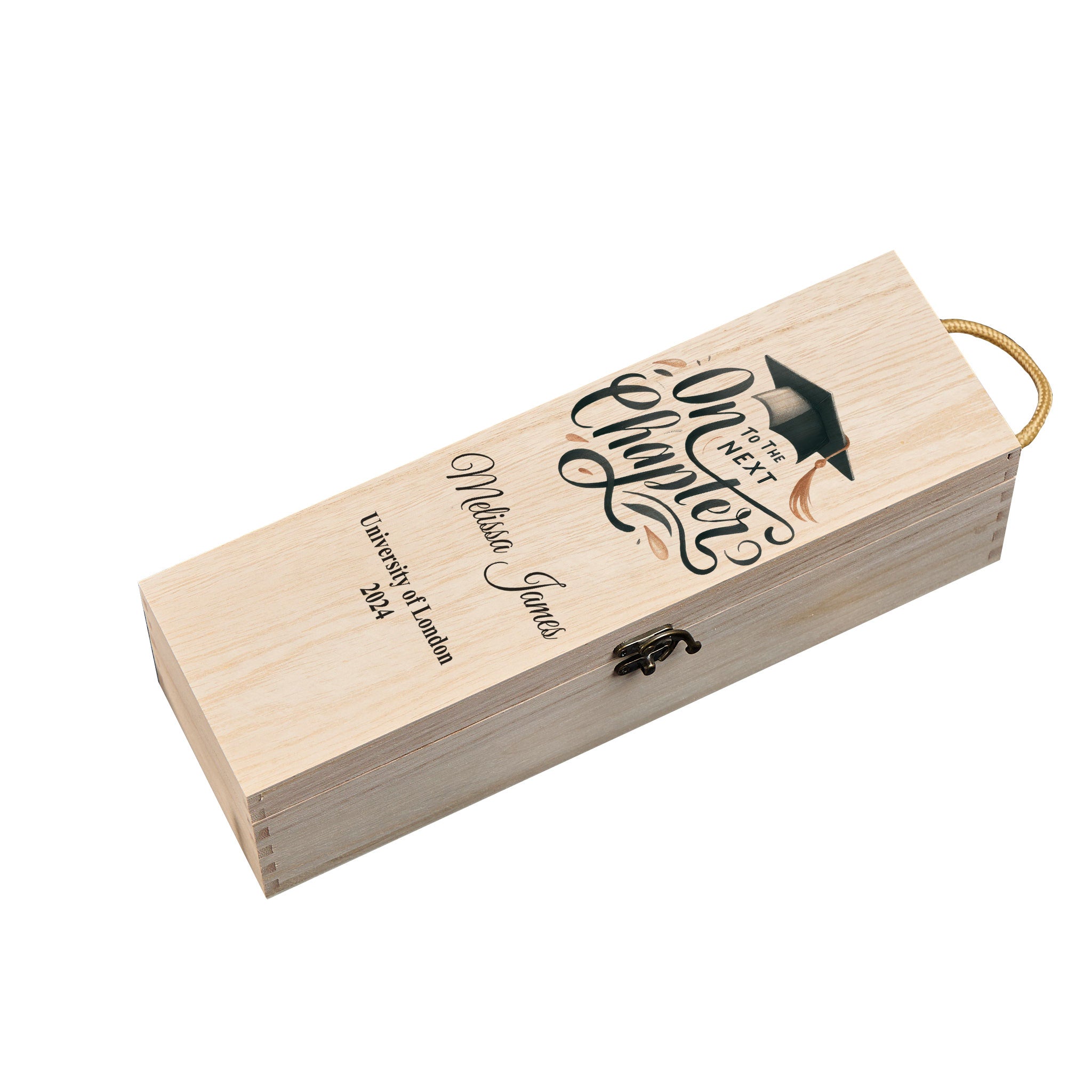 Personalised Graduation Wooden Wine or Champagne Next Chapter