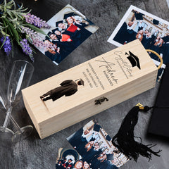 Personalised Male Graduation Wooden Wine or Champagne Box