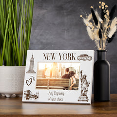 Personalised New York Holiday Memory Photo Frame Engraved