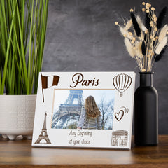 Personalised Paris Holiday Memory Photo Frame Engraved