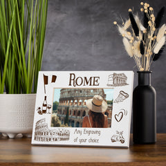 Personalised Rome Holiday Memory Photo Frame Engraved