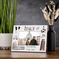 Personalised Italy Holiday Memory Photo Frame Engraved