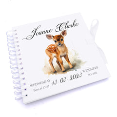 Personalised Baby Scrapbook or Photo Album My First Year Woodland Deer