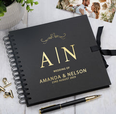 Personalised  Wedding Guestbook Scrapbook Albums With Initials And Heart