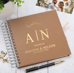 Personalised  Wedding Guestbook Scrapbook Albums With Initials And Heart