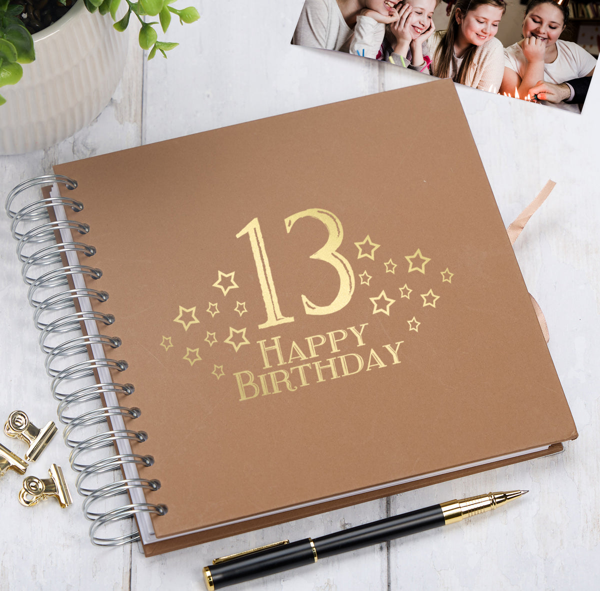 13th Birthday Memory Scrapbook Album With Star Design Various Colours Available