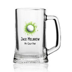 Personalised Golf Themed Beer Mug Tankard Gift Birthday Or Events