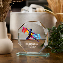 Large Jade Glass Personalised 15cm Colour Gymnastics Trophy Award