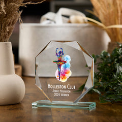 Large Jade Glass Personalised 15cm Colour Dancing Trophy Award