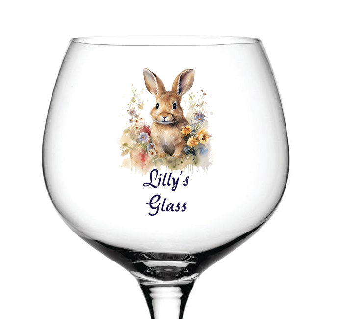 Personalised Bunny Cocktail Gin Glass Gift For Her