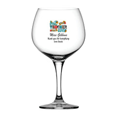 Personalised Best Teacher Ever Cocktail Gin Drink Glass Gift