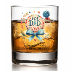 Personalised Best Dad Whiskey Glass Gift Boxed